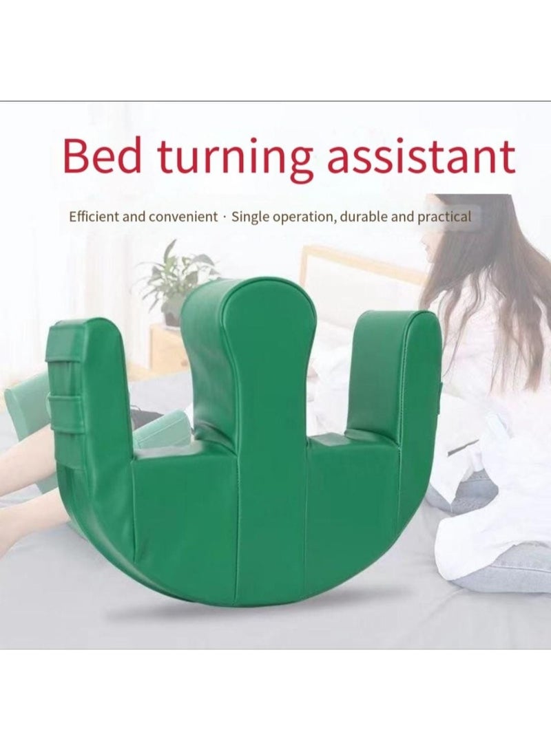 U-Shaped Bedridden Patient Turning Device – Multifunctional Turnover Pillow for Elderly & Paralysis Care – Waterproof PU Leather Pressure Sore Prevention Cushion – Blue Assistive Device for Easy Position Changes - Image 2